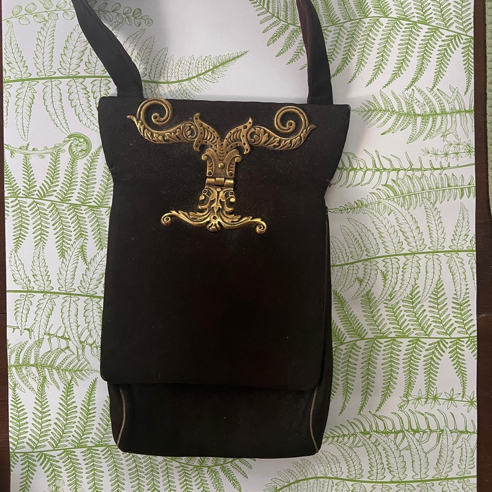 Vintage from 1940s Elegant Brown and brass Women's Bag